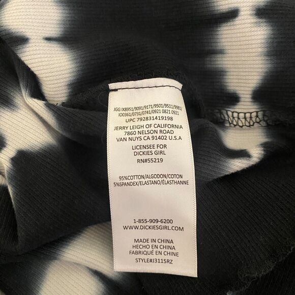 NWT Dickies Womens Black Tie Dye Long Sleeve Cropped T-Shirt Size Large - Picture 8 of 9
